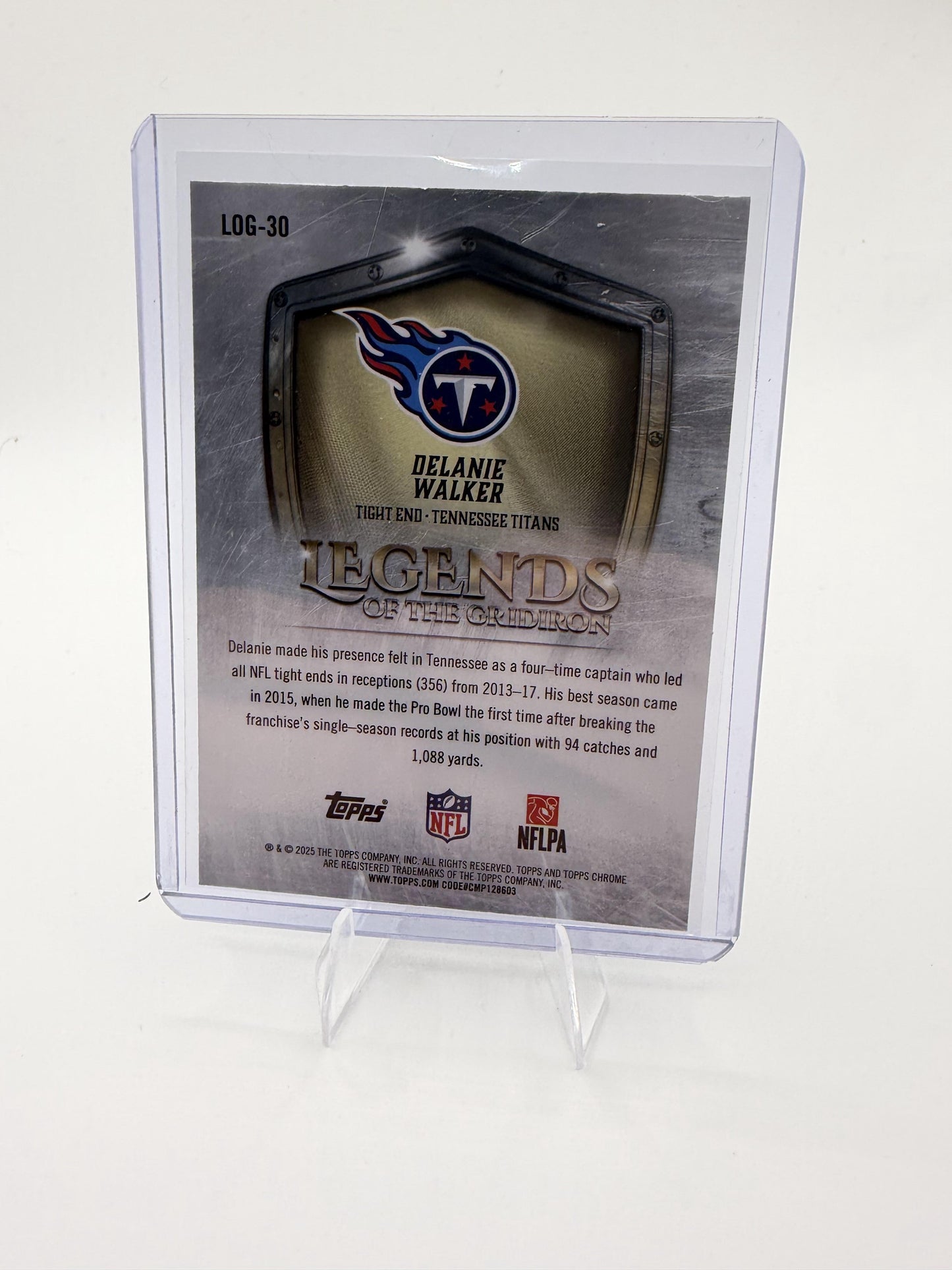 2025 Topps Chrome Delanie Walker Card Legends of the Gridiron  Titans #LOG-30