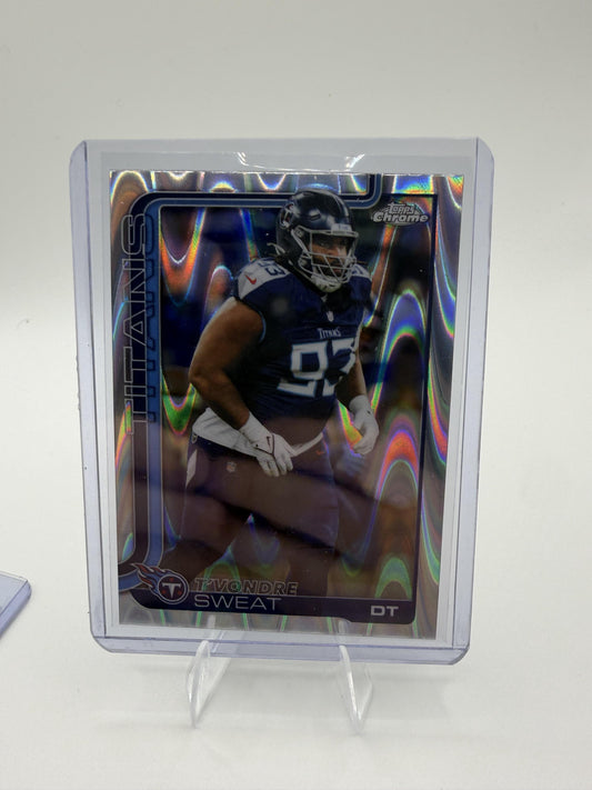 2025 Topps Chrome T'Vondre Sweat #292 Rookie RC RayWave Refractor Titans
