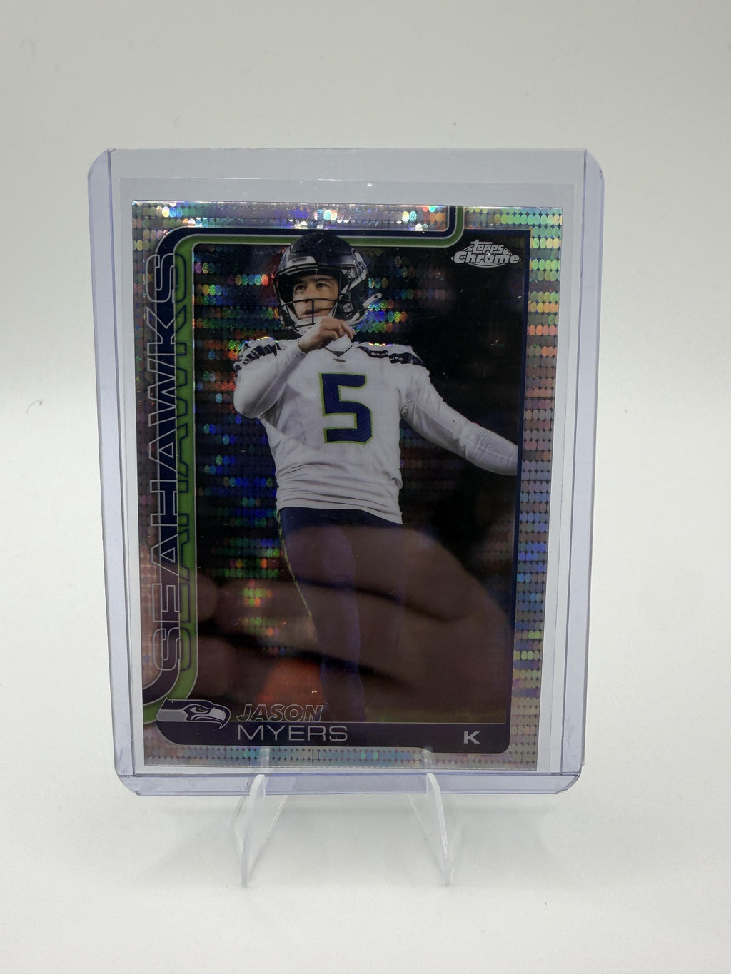 2025 Topps Chrome Jason Myers Card Pulsar Refractor Seattle Seahawks #280