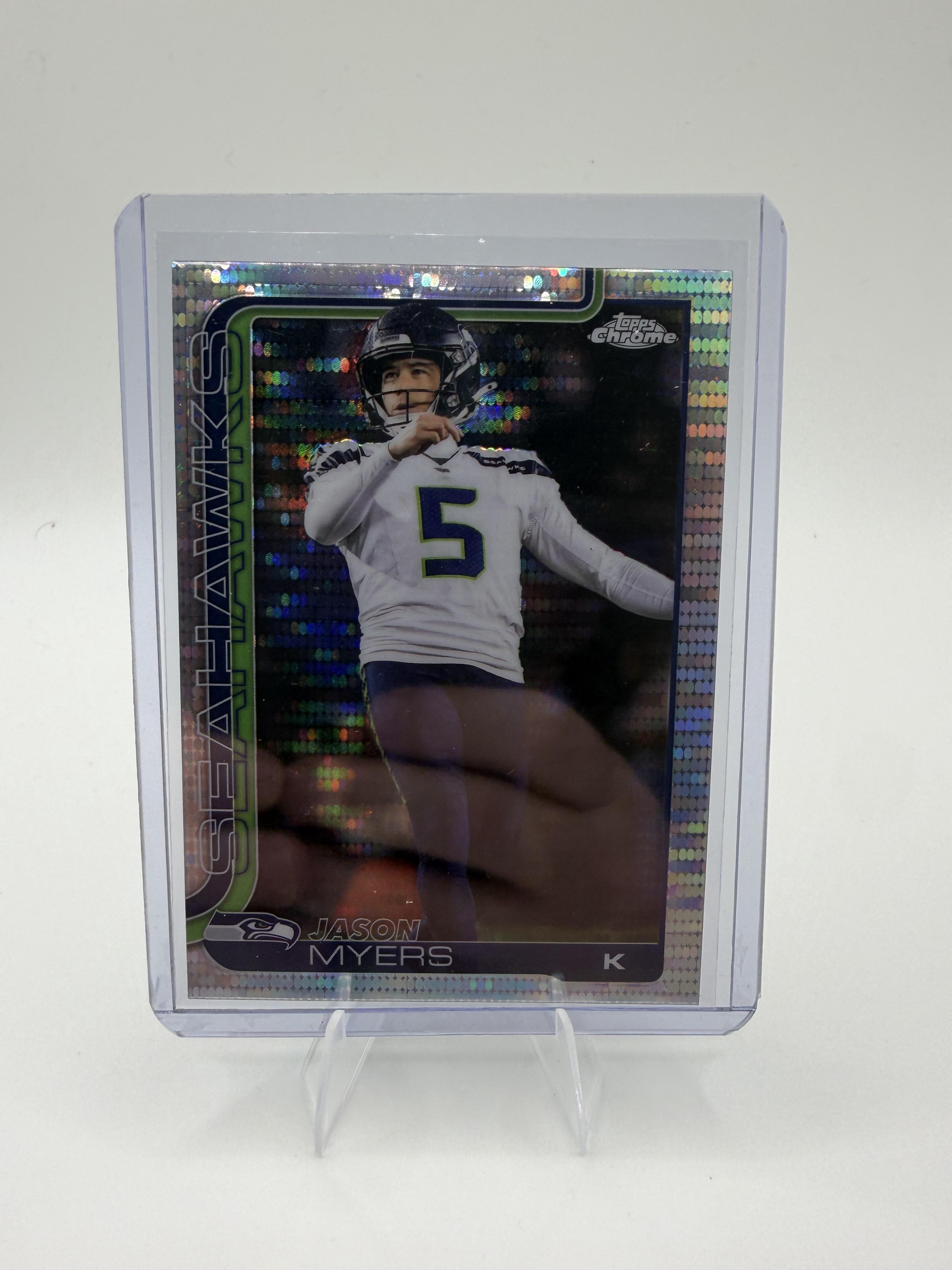 2025 Topps Chrome Jason Myers Card Pulsar Refractor Seattle Seahawks #280