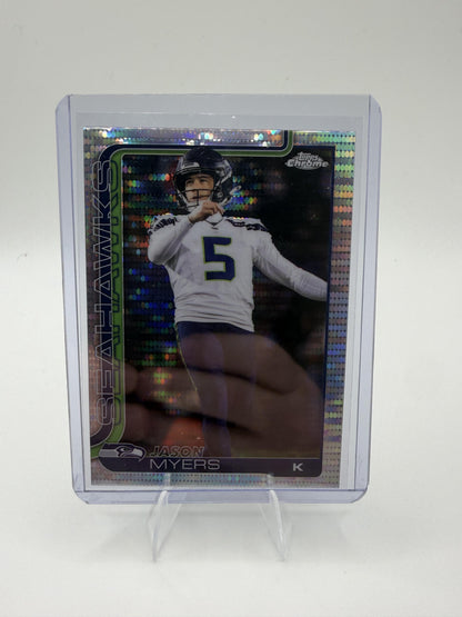 2025 Topps Chrome Jason Myers Card Pulsar Refractor Seattle Seahawks #280