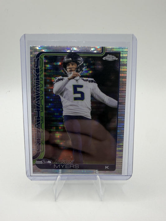 2025 Topps Chrome Jason Myers Card Pulsar Refractor Seattle Seahawks #280