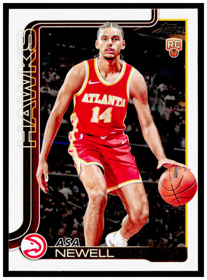 2025-26 Topps Asa Newell Card RC Atlanta Hawks #223