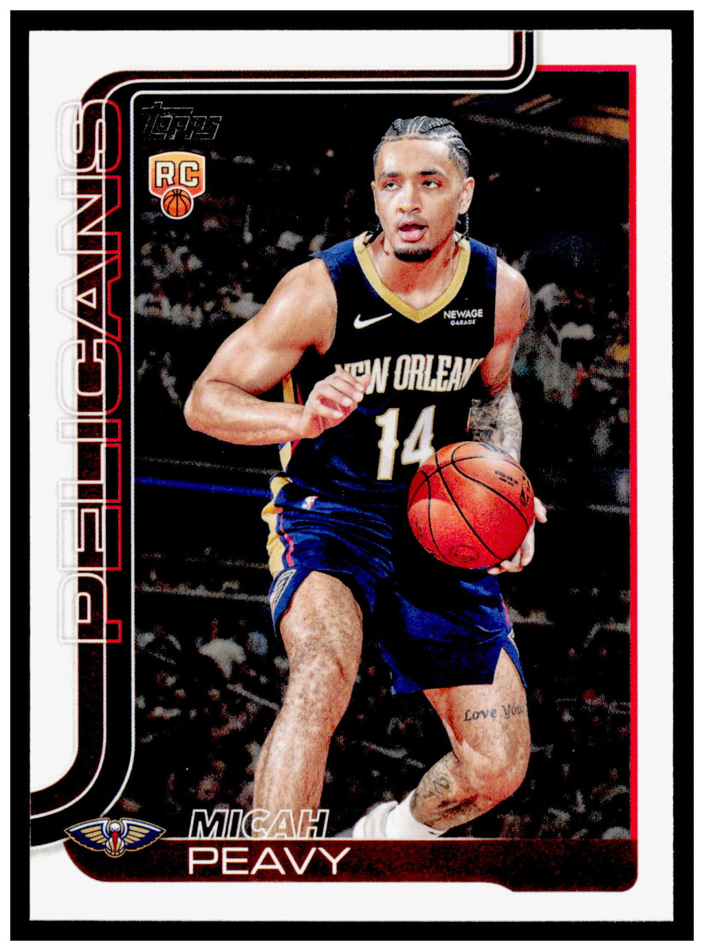 2025-26 Topps Micah Peavy Card RC New Orleans Pelicans #241