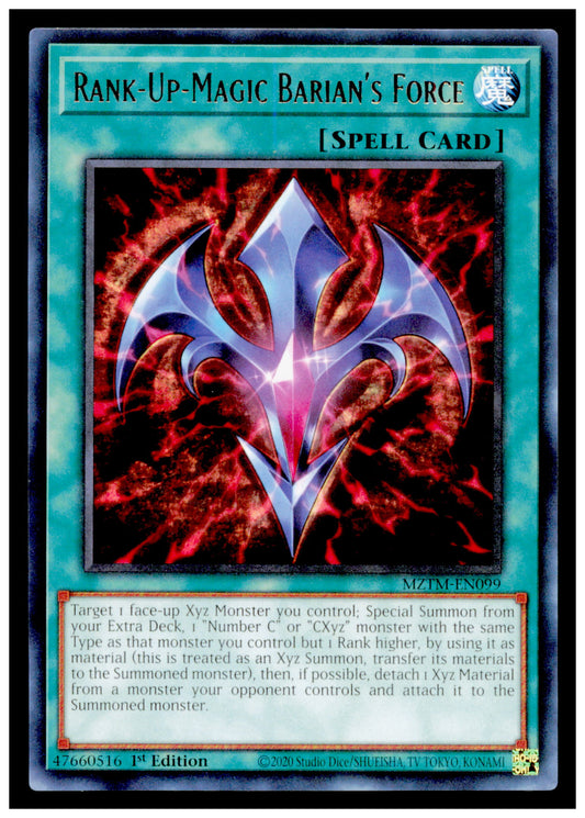 Maze of the Master Rank-Up-Magic Barian's Force Card Rare #MZTM-EN099