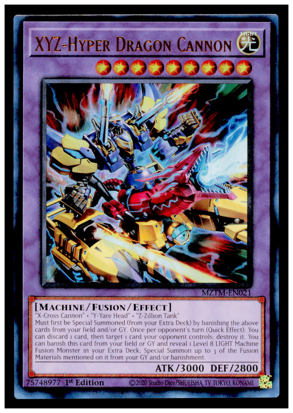 Maze of the Master XYZ-Hyper Dragon Cannon Card Ultra Rare #MZTM-EN021
