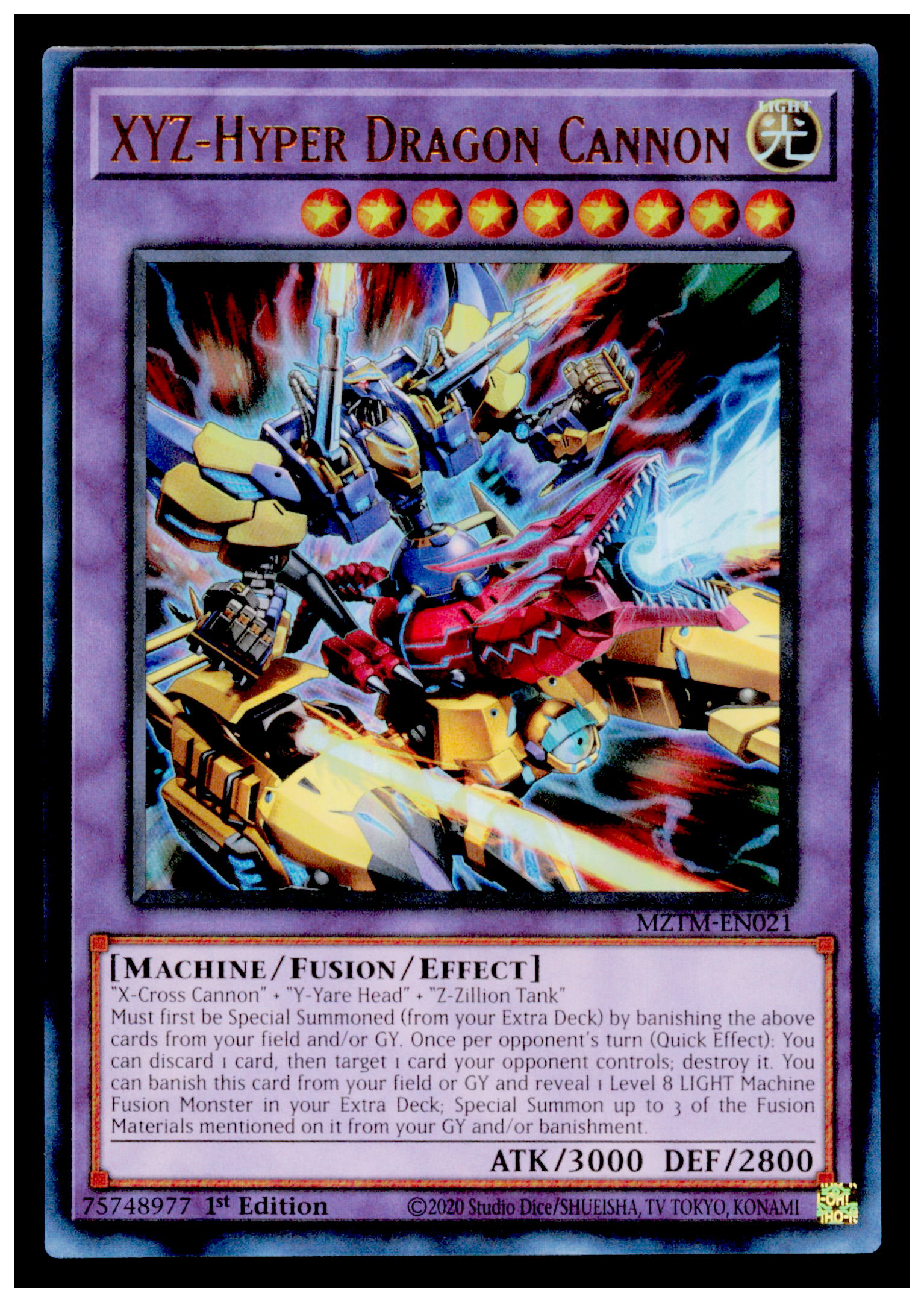 Maze of the Master XYZ-Hyper Dragon Cannon Card Ultra Rare #MZTM-EN021