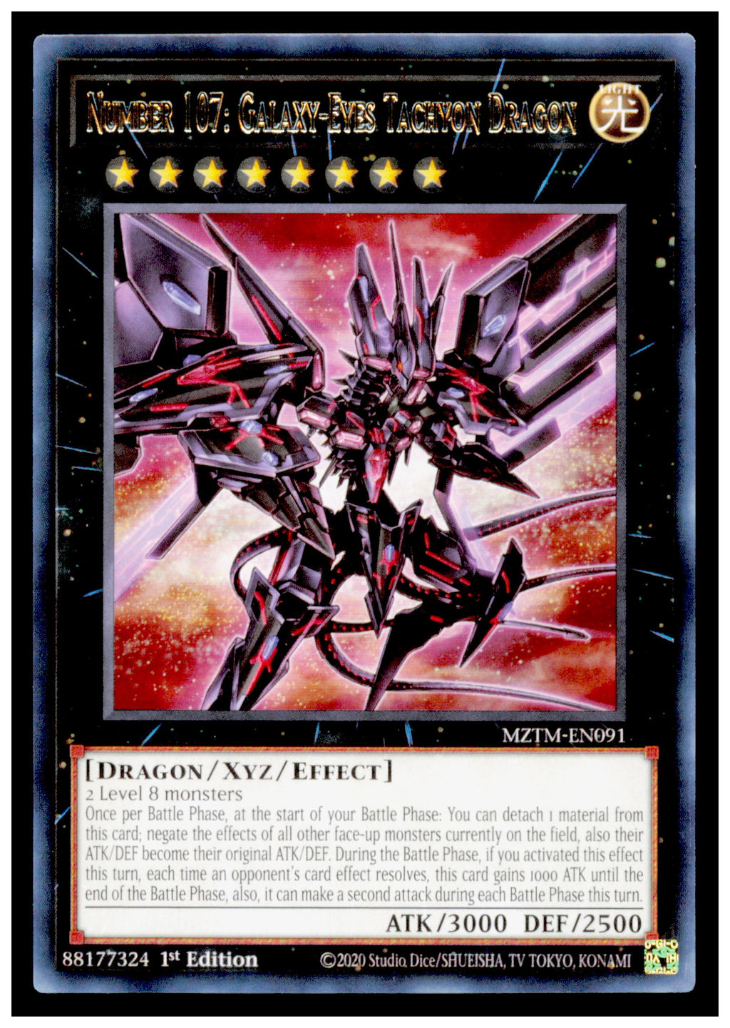 Maze of the Master Number 107: Galaxy-Eyes Tachyon Dragon Card Rare #MZTM-EN091