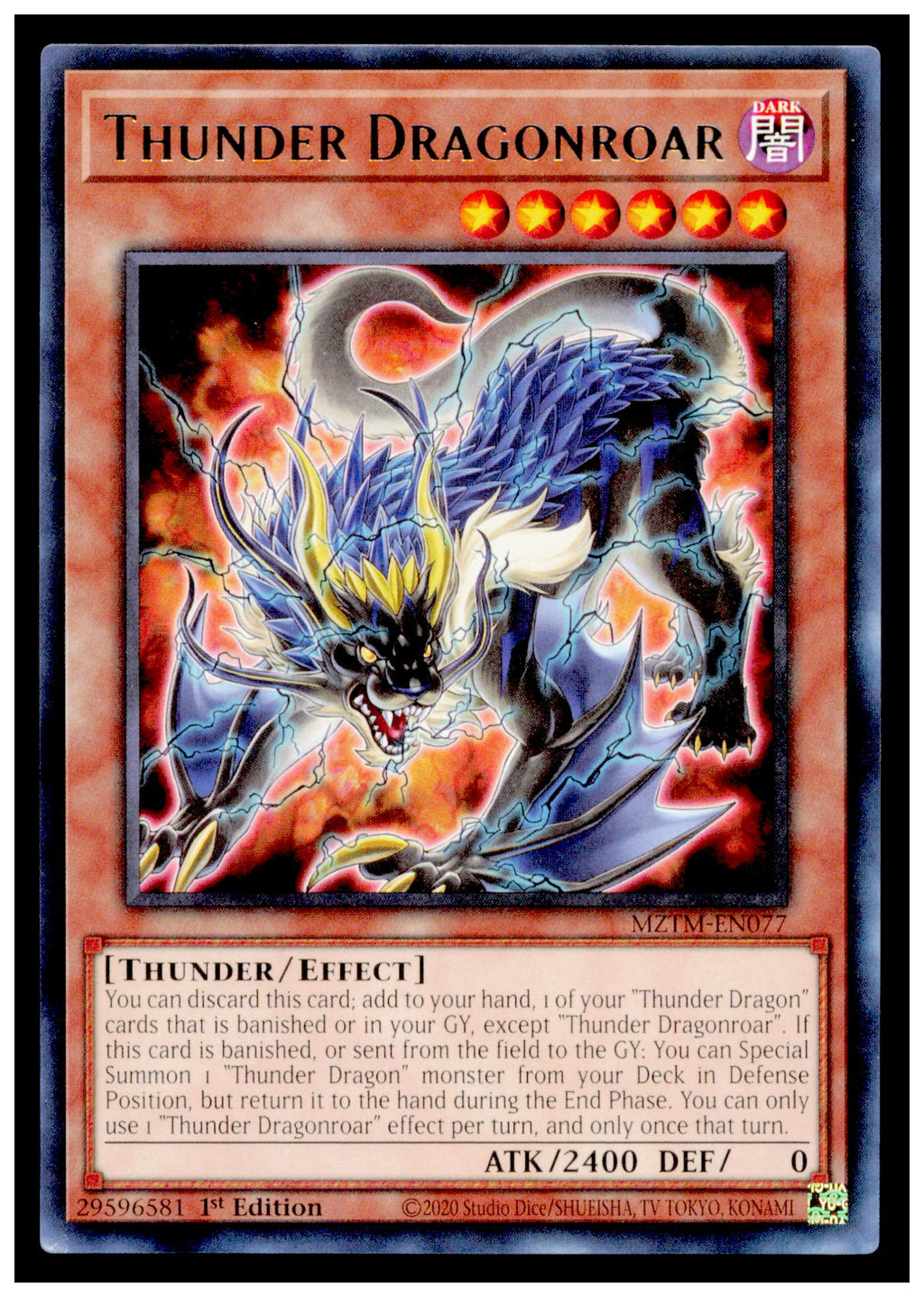 Maze of the Master Thunder Dragonroar Card Rare #MZTM-EN077