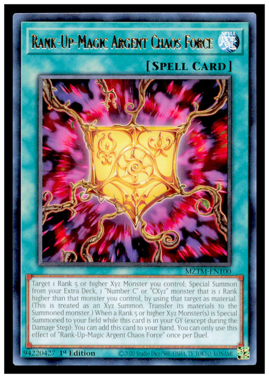 Maze of the Master Rank-Up-Magic Argent Chaos Force Card Rare #MZTM-EN100