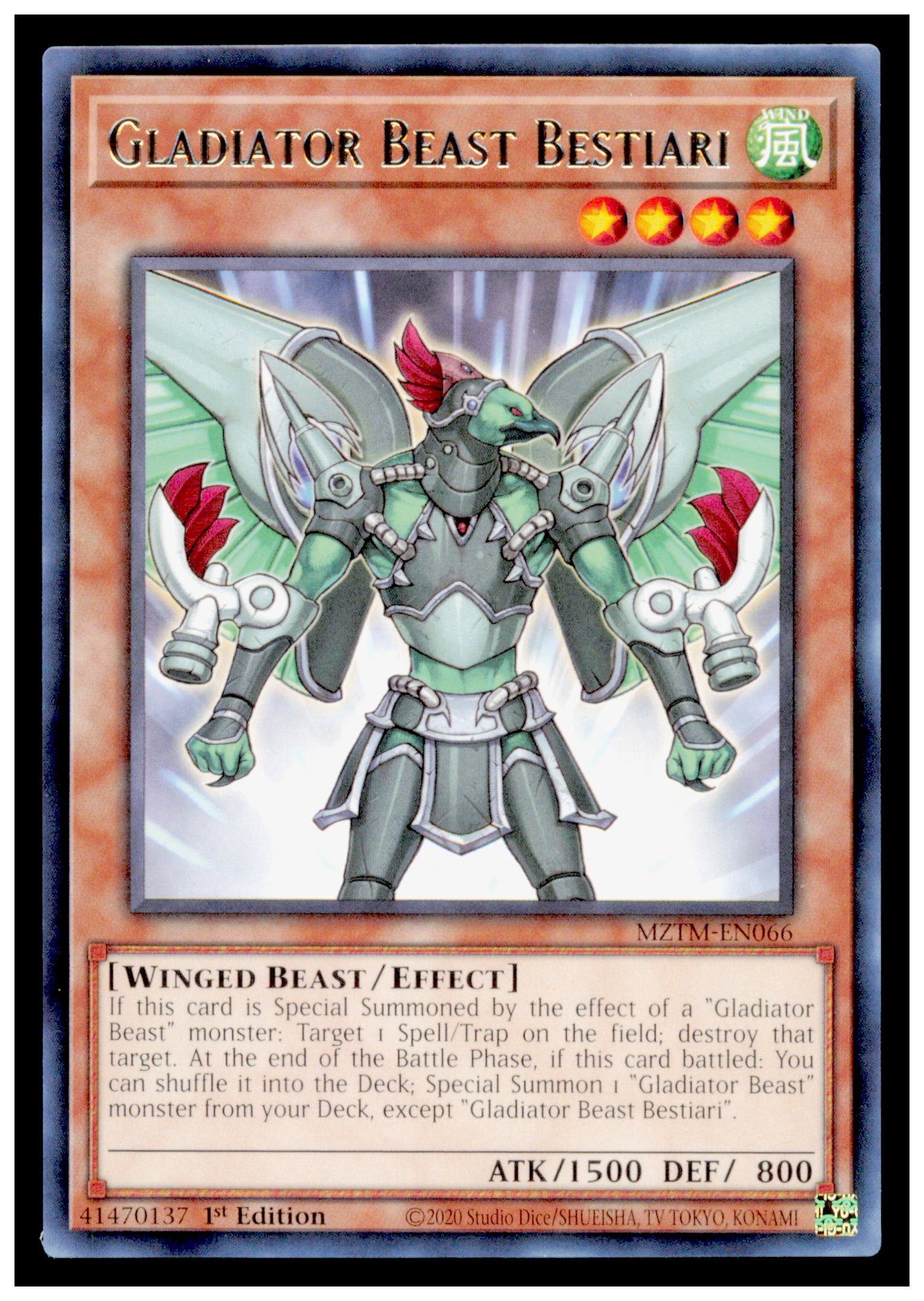 Maze of the Master Gladiator Beast Bestiari Card Rare #MZTM-EN066 Yu-Gi-Oh!