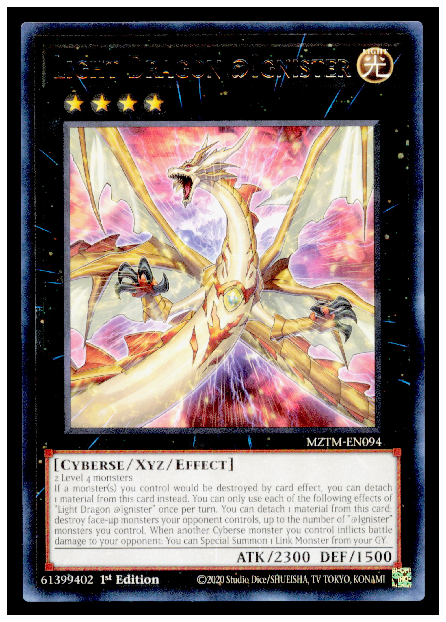 Maze of the Master Light Dragon @Ignister Card Rare #MZTM-EN094 Yu Gi OH