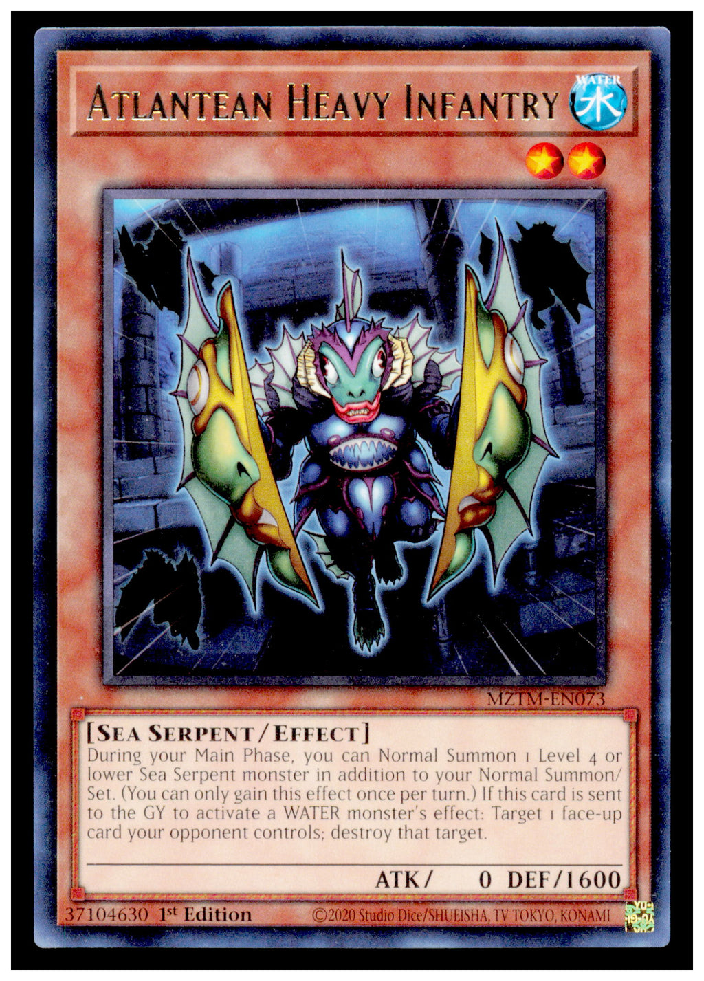 Maze of the Master Atlantean Heavy Infantry Card Rare #MZTM-EN073