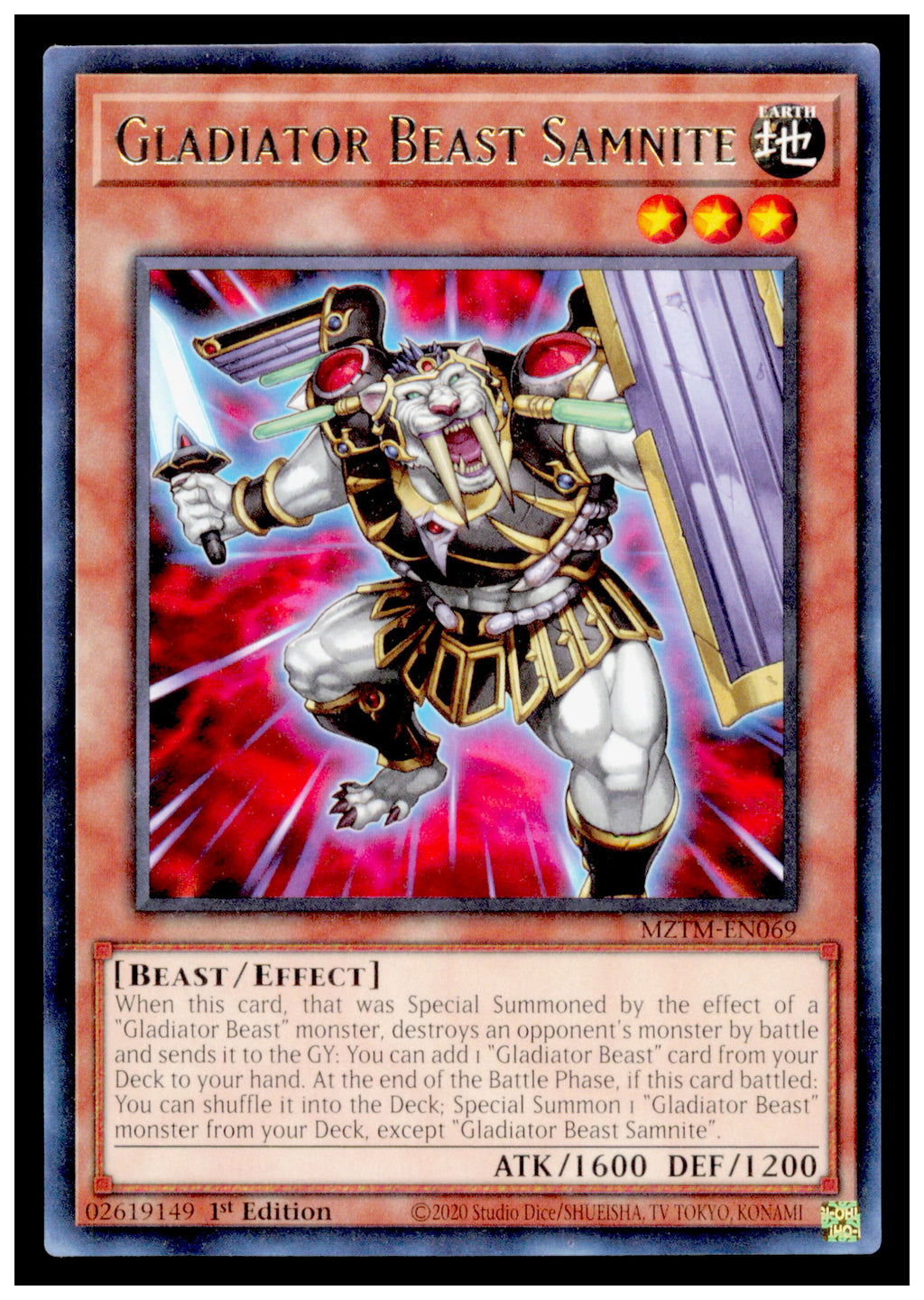 Maze of the Master Gladiator Beast Samnite Card Rare #MZTM-EN069 Yu Gi OH
