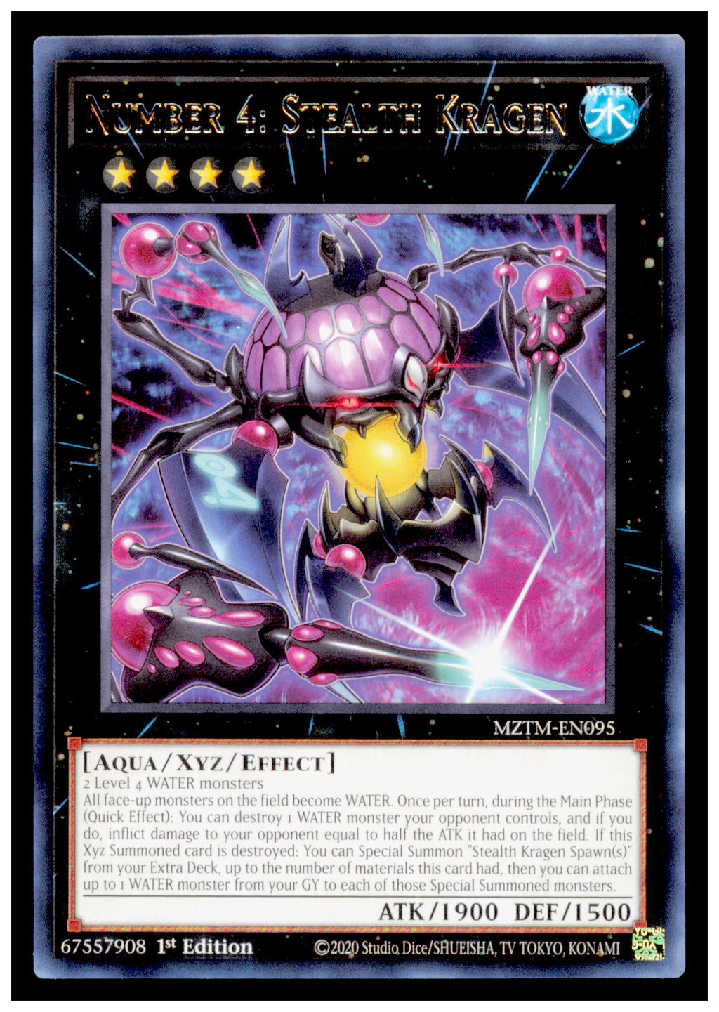 Maze of the Master Number 4: Stealth Kragen Card Rare #MZTM-EN095 Yu Gi OH