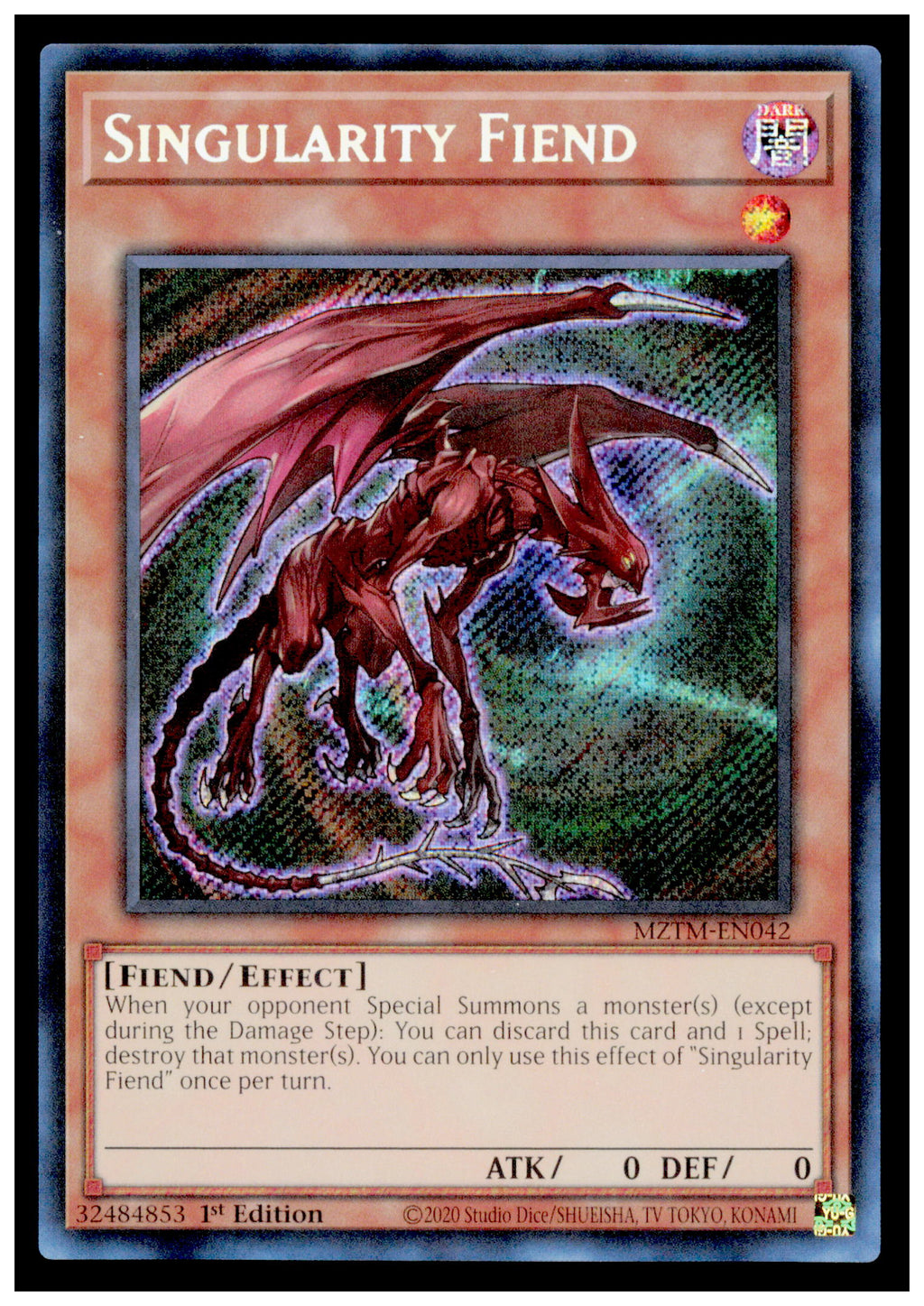 Maze of the Master Singularity Fiend Card Secret Rare #MZTM-EN042