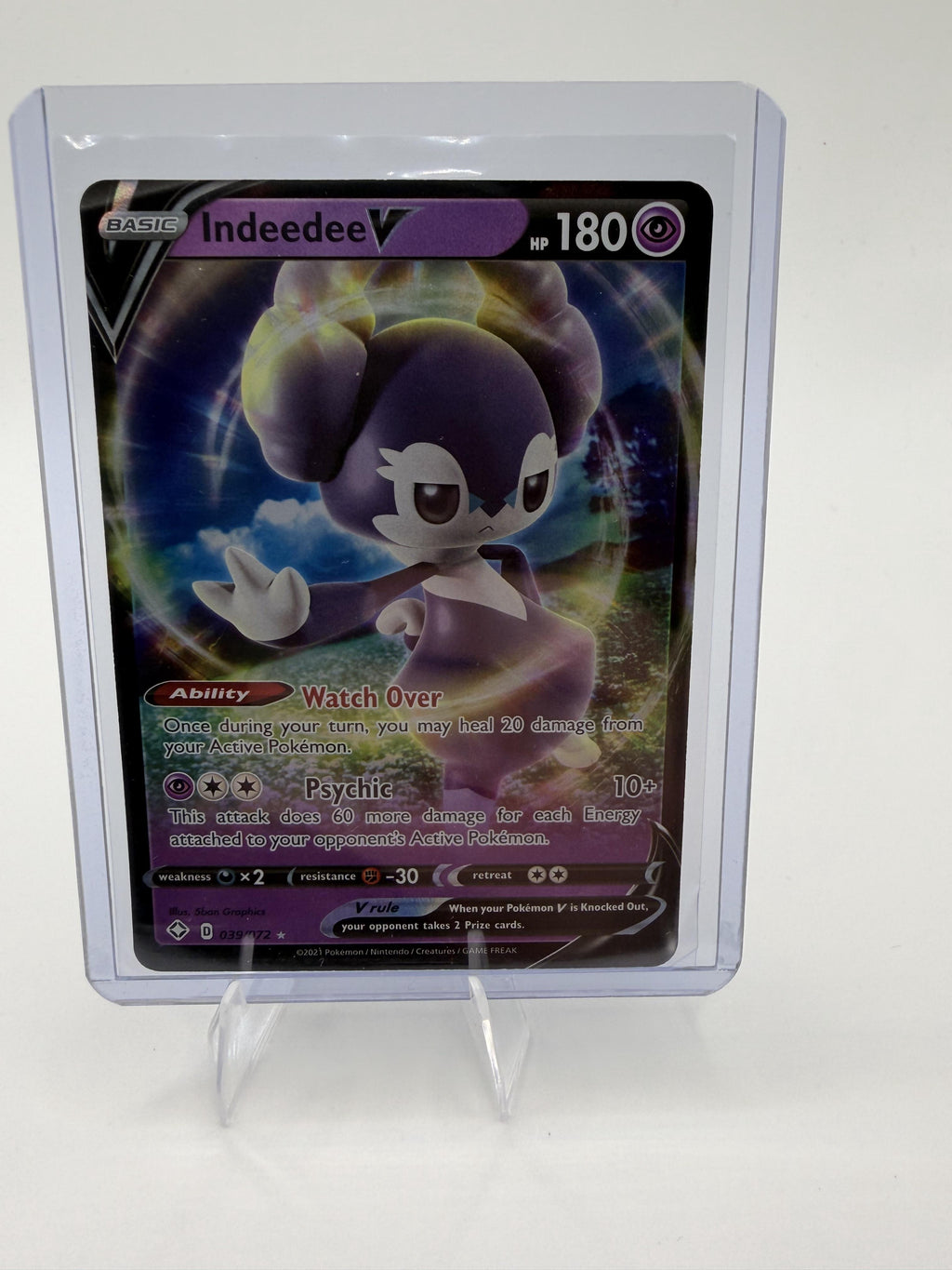 Indeedee V 039/072 Shining Fates Ultra Rare Holo Pokémon TCG Card