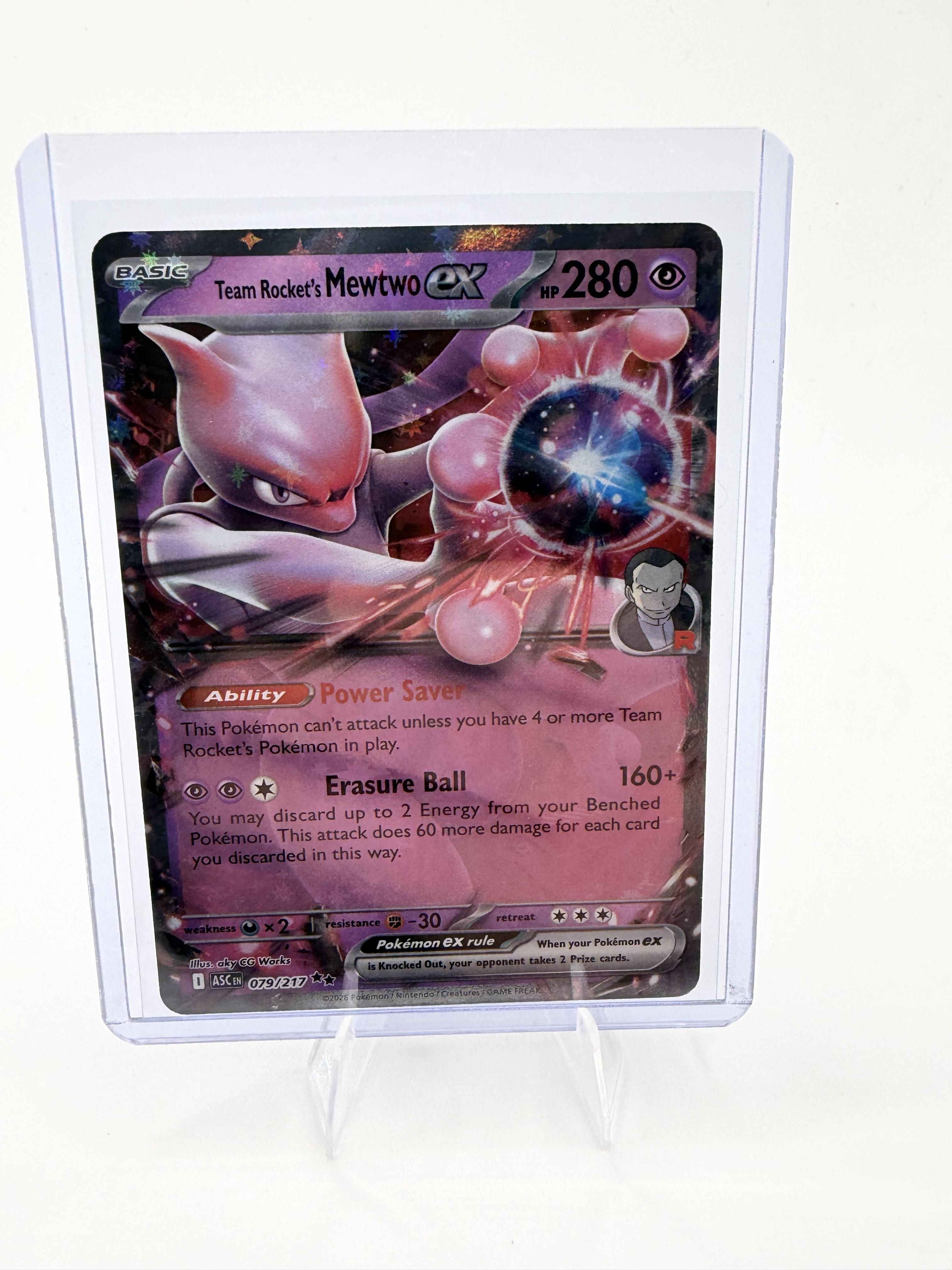 Team Rocket's Mewtwo ex 079/217 Ascended Heroes Double Rare Holo Pokémon Card