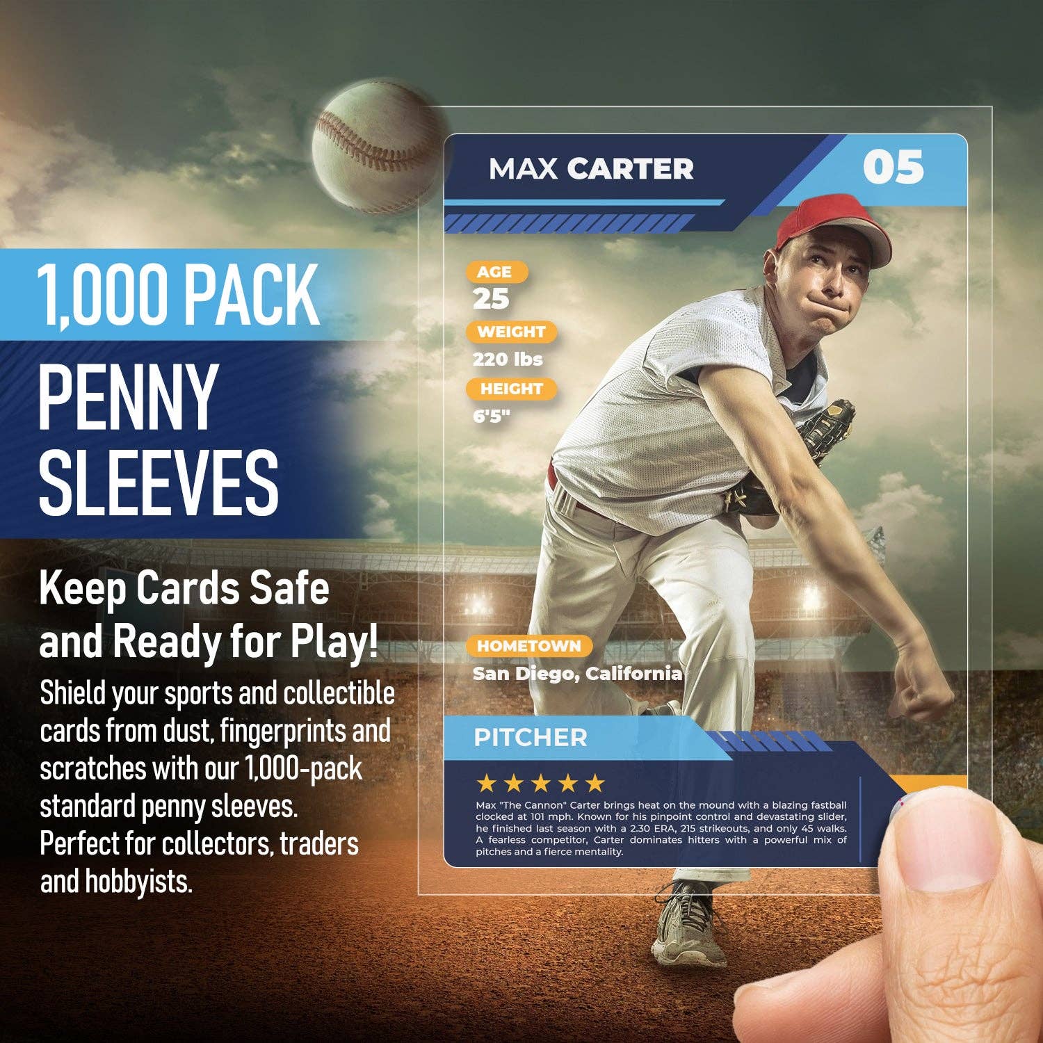 1,000 Pack Bulk Penny Sleeves | Standard Size Clear Protection