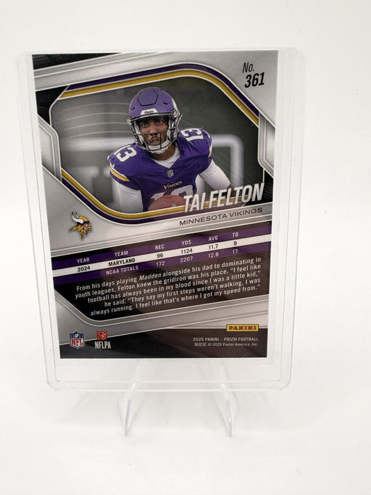 2025 Panini Prizm Tai Felton Card RC Minnesota Vikings #361