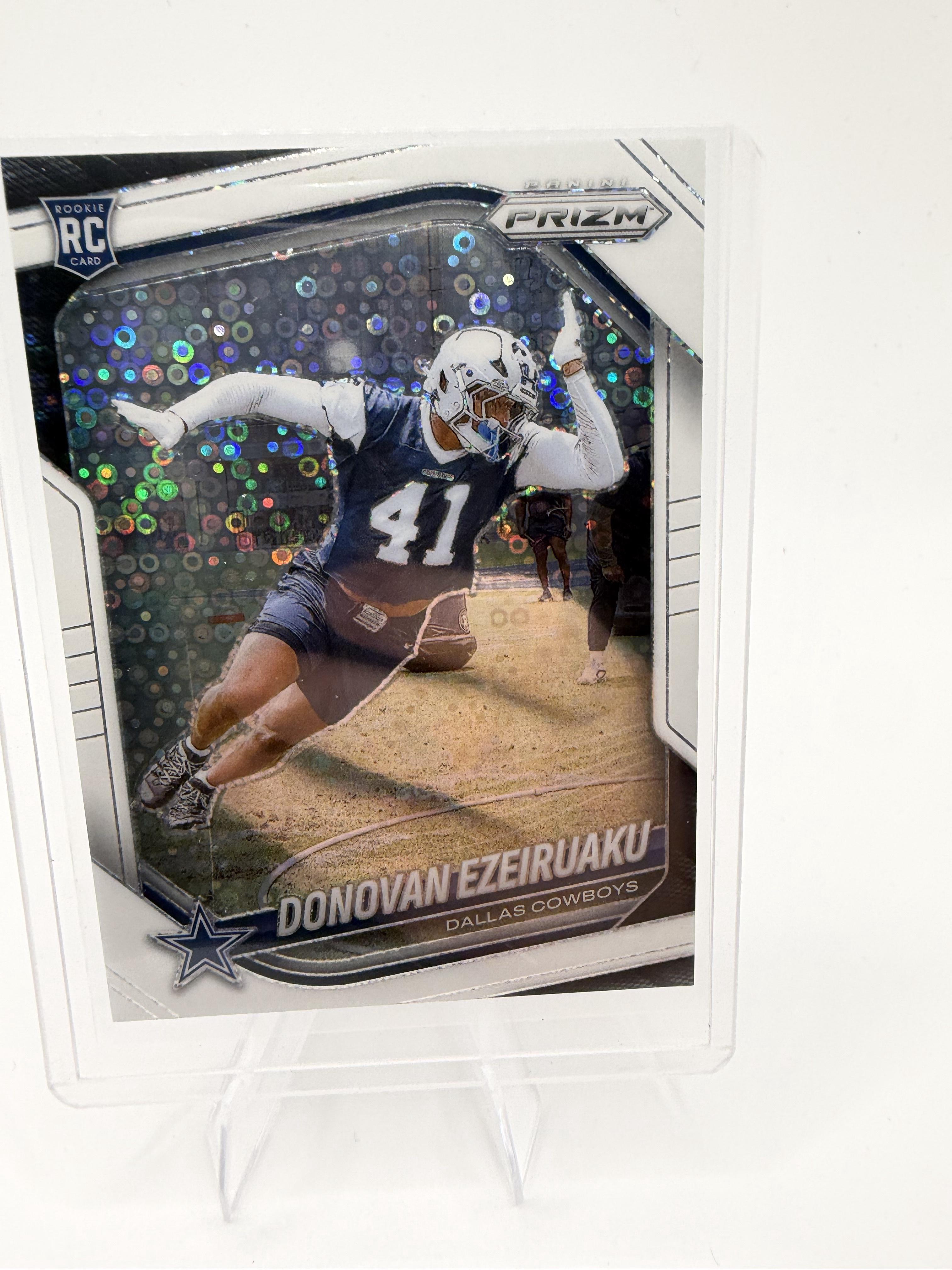 2025 Panini Prizm Donovan Ezeiruaku Card White Disco Dallas Cowboys #314
