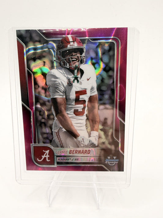 2025 Bowman University Chrome Germie Bernard Card Pink Lava Refractor Alabama