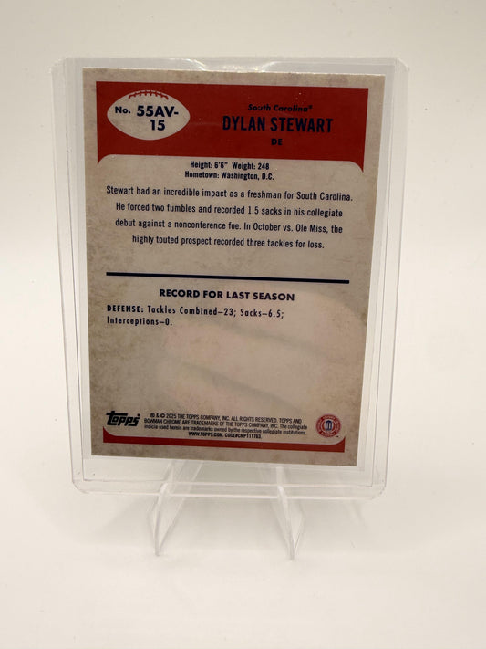 2025 Bowman University Chrome Dylan Stewart Card 1955 Bowman Football