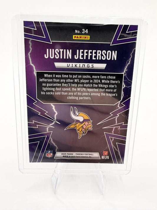 2025 Panini Phoenix Justin Jefferson Card Thunderbirds Minnesota Vikings #34
