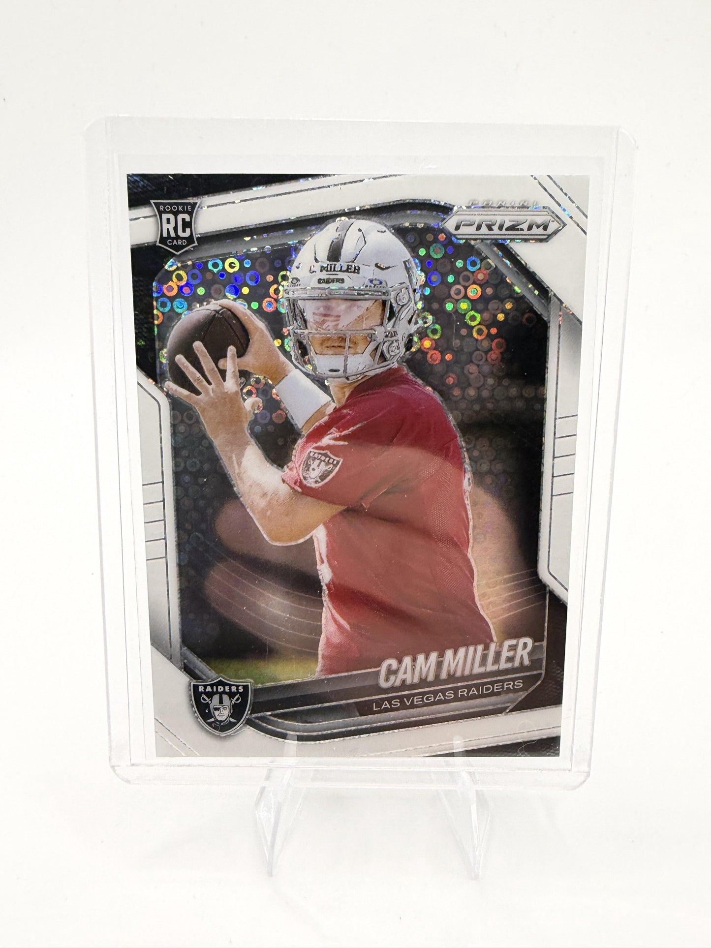 2025 Panini Prizm Cam Miller Card White Disco Las Vegas Raiders #362
