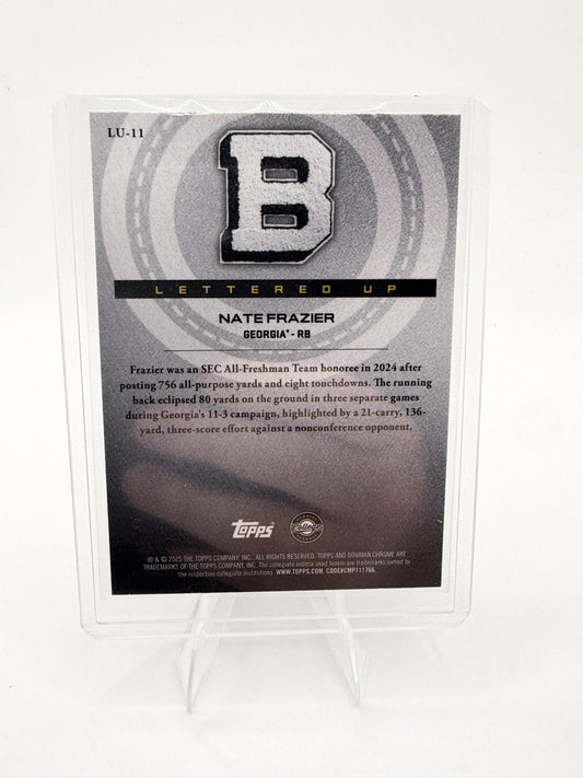 2025 Bowman University Chrome Nate Frazier Card Lettered Up Georgia