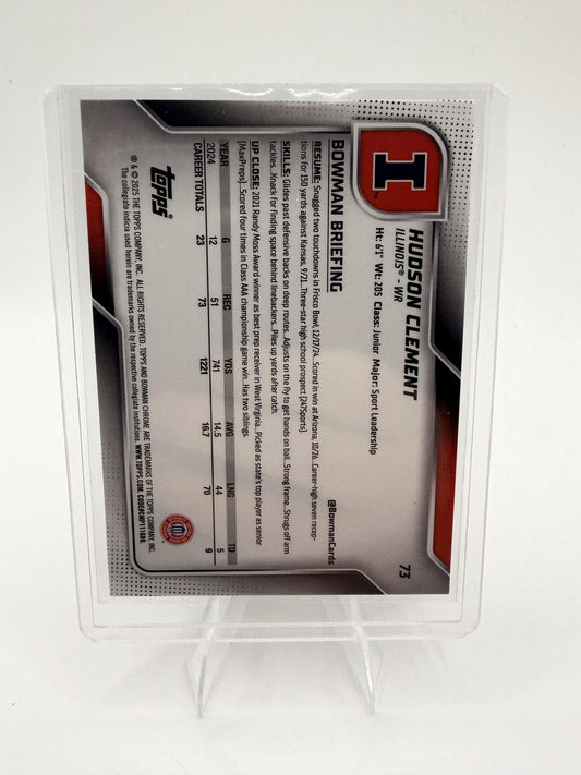 2025 Bowman Chrome Hudson Clement Yellow Mini-Diamond Refractor /350 Illinois RC