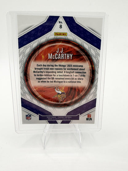 2025 Panini Phoenix J.J. McCarthy Card Paragon Minnesota Vikings #8