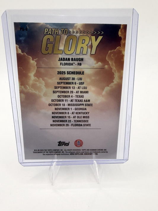 2025 Bowman University Chrome Jadan Baugh Card Path to Glory Florida Gators