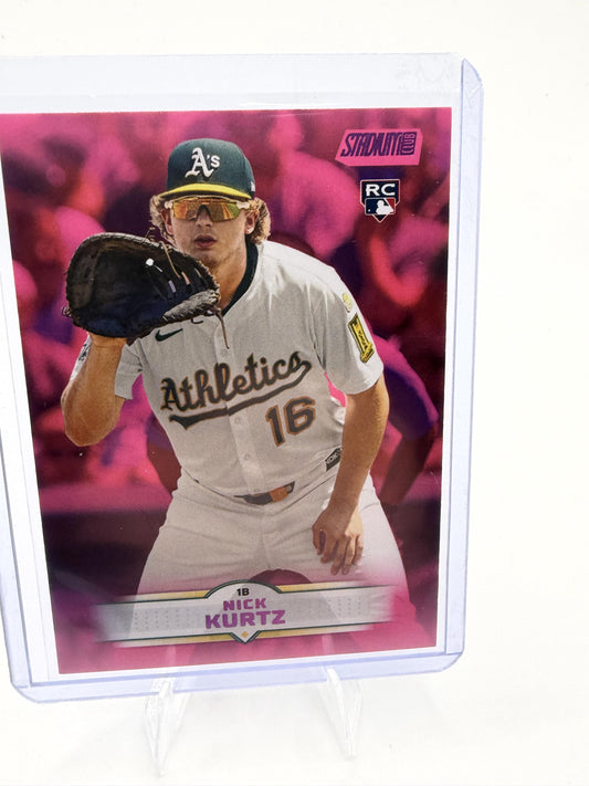 2025 Topps Stadium Club Nick Kurtz #9 Pink Parallel Rookie RC Athletics