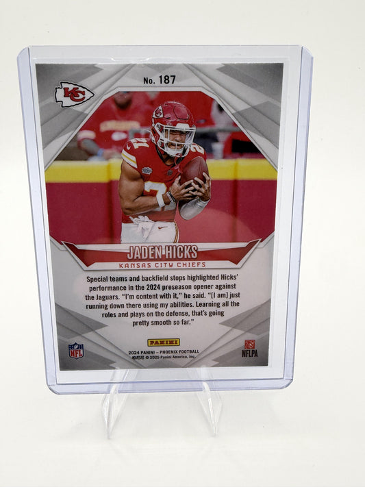 2024 Panini Phoenix Jaden Hicks #187 Orange Red Chiefs Rookie RC