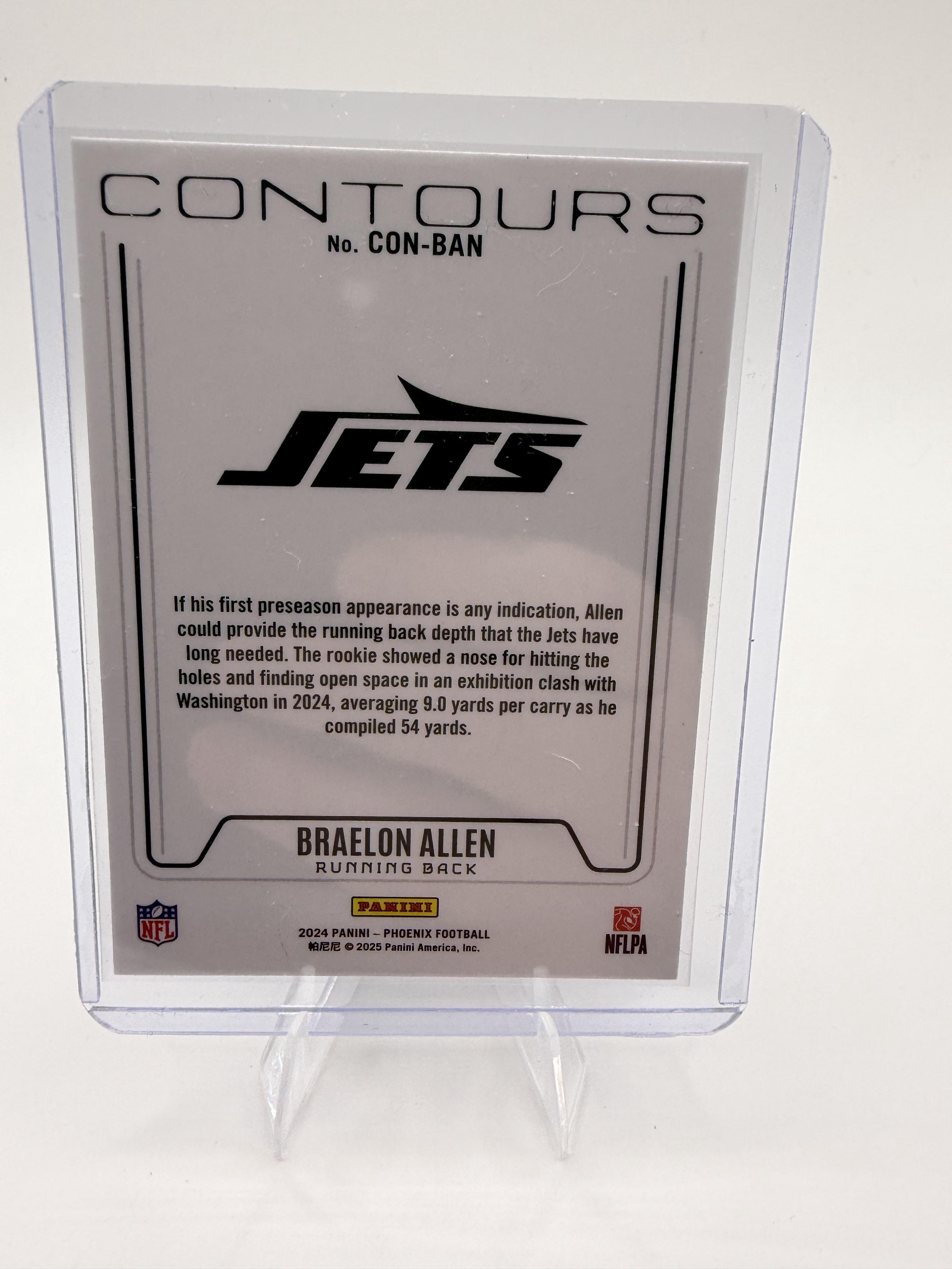 2024 Panini Phoenix Braelon Allen Card Contours New York Jets #CON-BAN