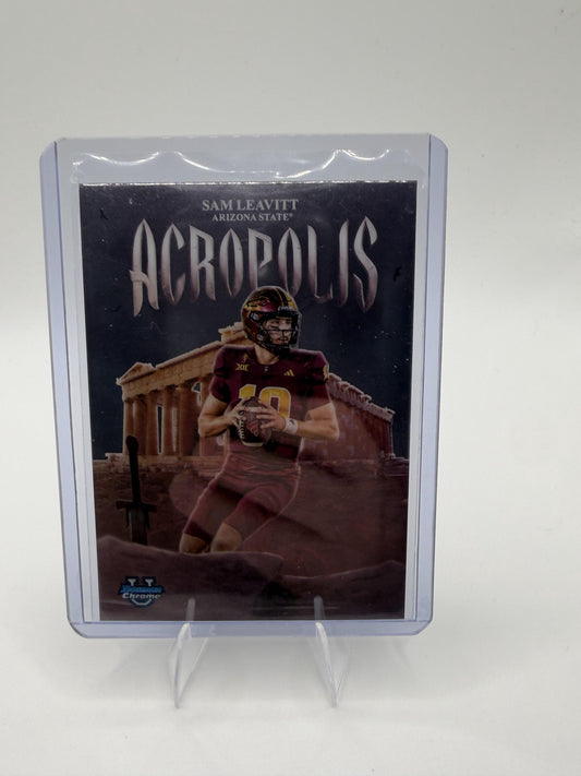2025 Bowman University Chrome Sam Leavitt Card Acropolis  Sun Devils #A-8