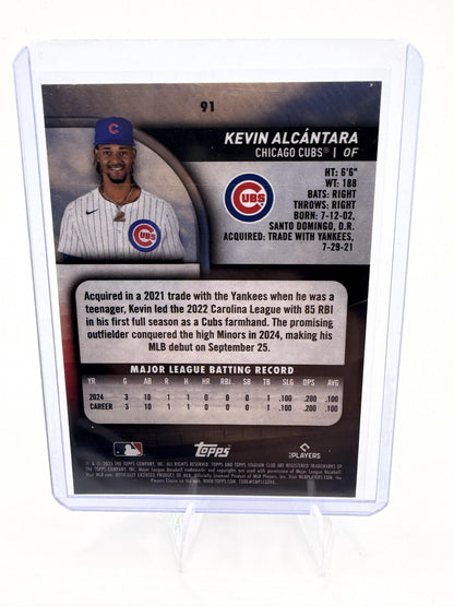 2025 Stadium Club Kevin Alcántara Card RC Chicago Cubs #91