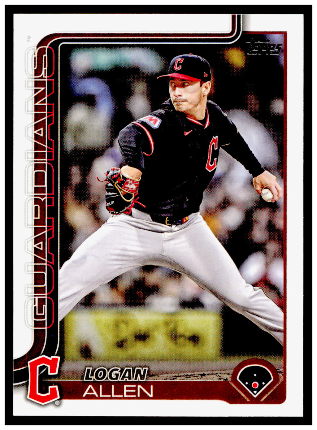 2025 Topps Update Logan Allen Card Gold SN Cleveland Guardians #US288