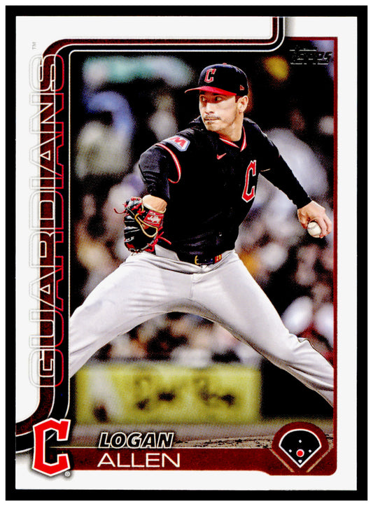 2025 Topps Update Logan Allen Card Gold SN Cleveland Guardians #US288