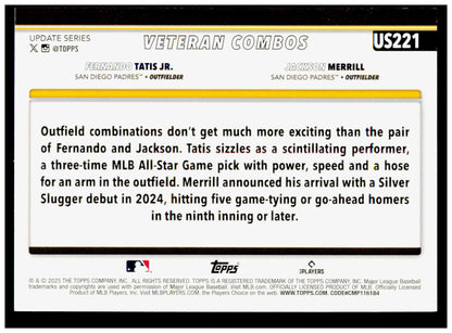2025 Topps Update Cool Customers  Card San Diego Padres #US221