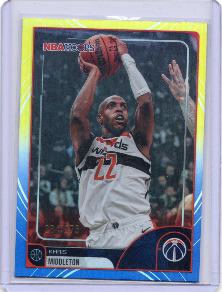 2025-26 Topps NBA Hoops Khris Middleton Yellow Blue Parallel /275 #175 Wizards