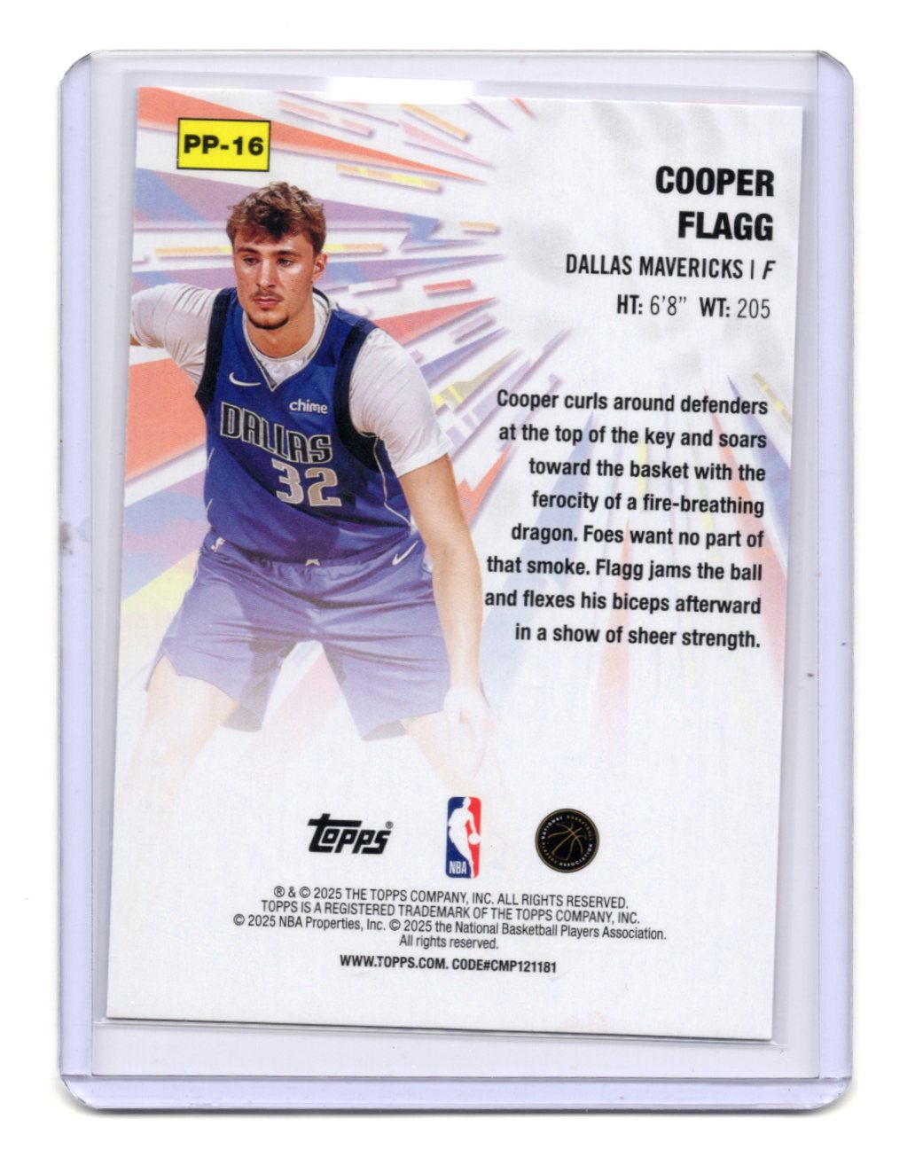 2025 Topps Basketball Cooper Flagg Power Players Rookie RC Insert #PP-16 Mavs