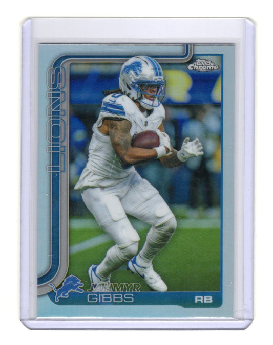 2025 Topps Chrome Jahmyr Gibbs Card Topps Refractor Detroit Lions #101
