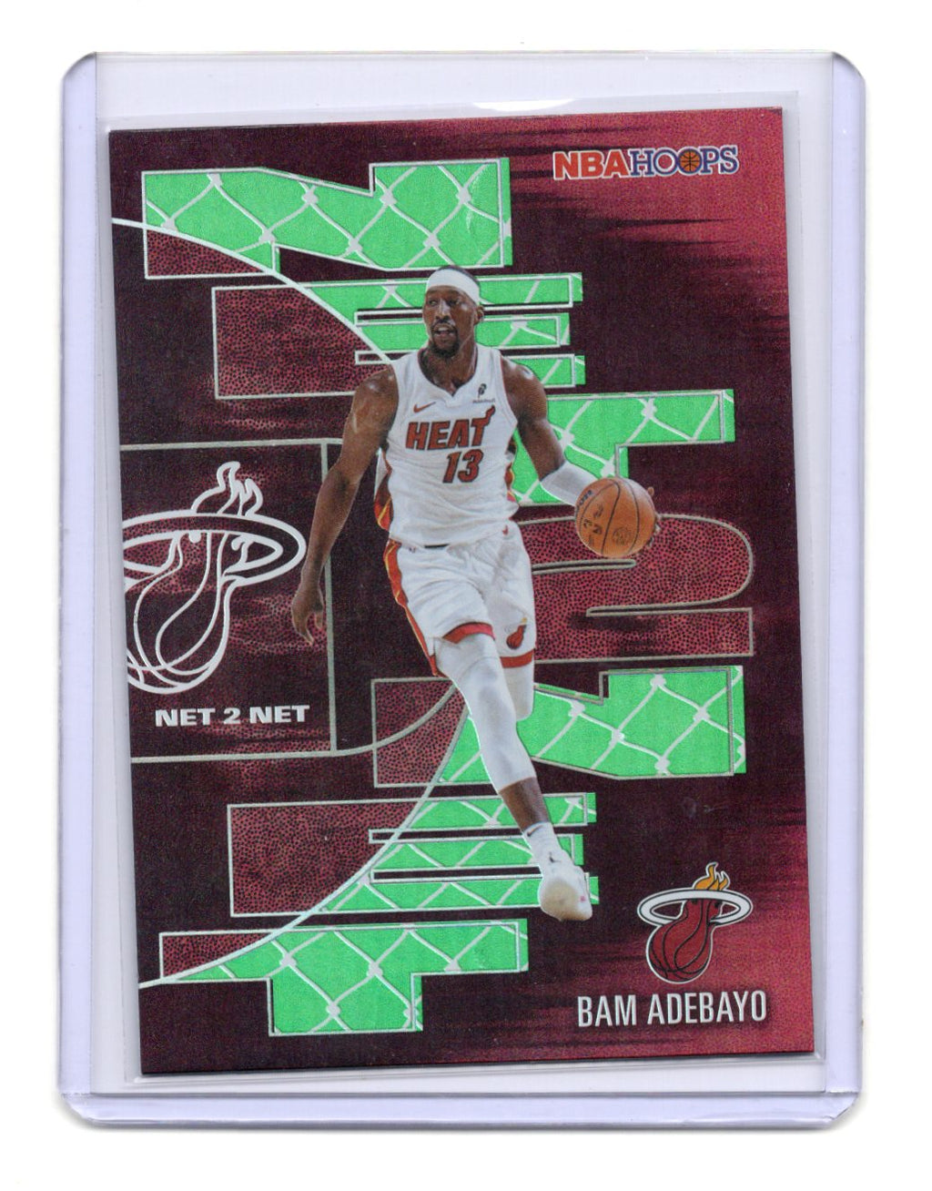 2025-26 Hoops Bam Adebayo Card Net 2 Net Green Hoops Miami Heat #NTN-1