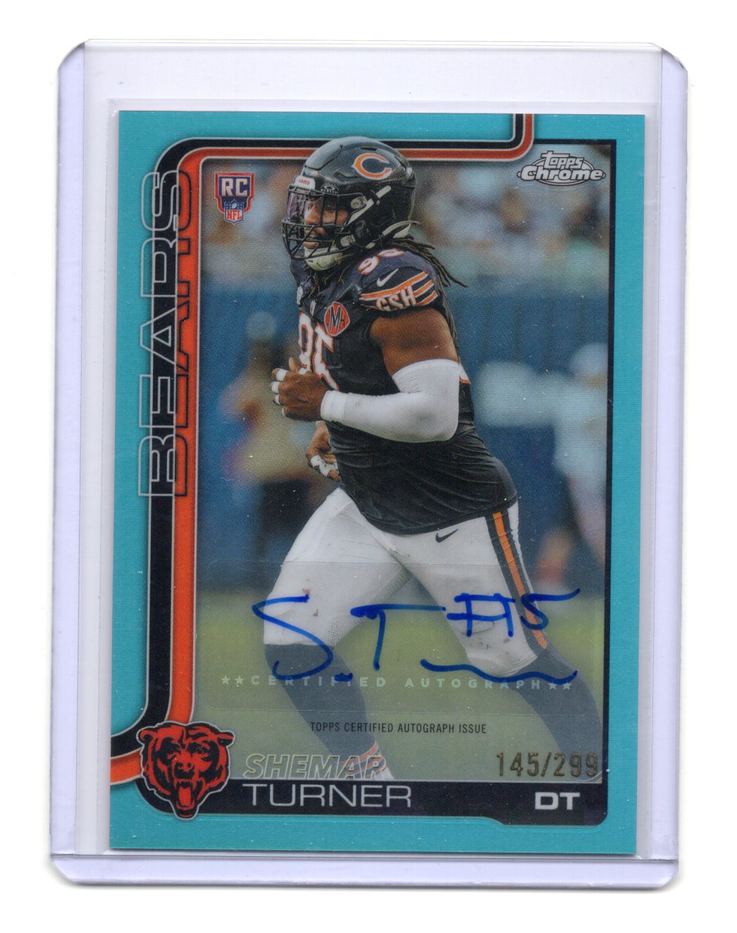 2025 Topps Chrome Shemar Turner Rookie Auto Refractor /299 RA-ST Bears RC
