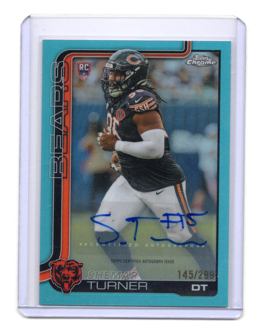 2025 Topps Chrome Shemar Turner Rookie Auto Refractor /299 RA-ST Bears RC