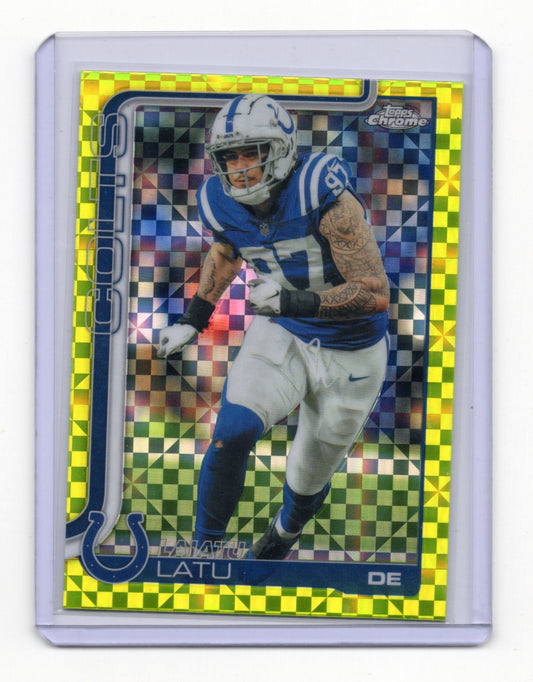 2025 Topps Chrome Laiatu Latu Card Lime Green X-Fractor Indianapolis Colts #128