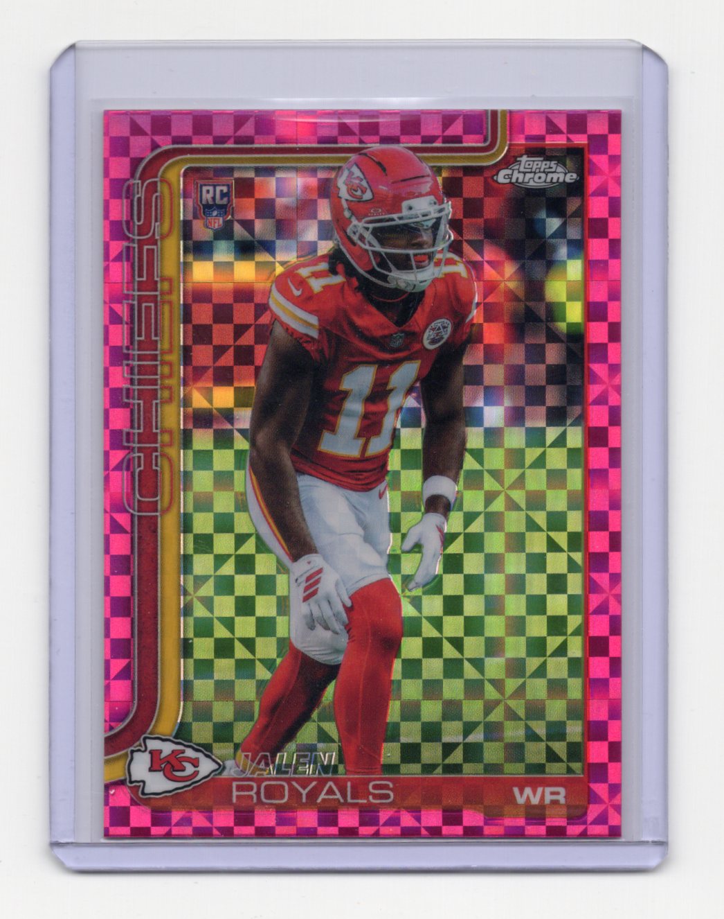 2025 Topps Chrome Jalen Royals Card Pink X-Fractor RC Kansas City Chiefs #337