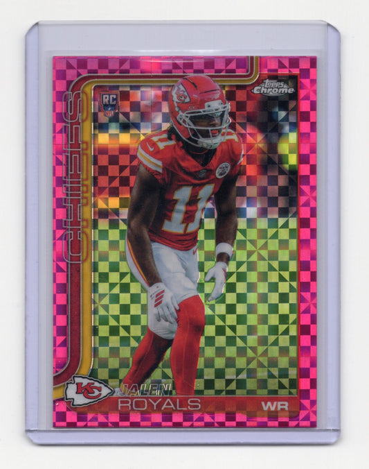 2025 Topps Chrome Jalen Royals Card Pink X-Fractor RC Kansas City Chiefs #337